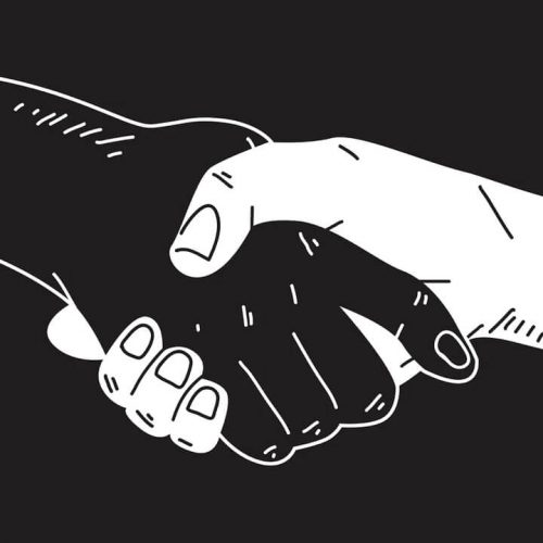 Hands shaking comic style vector - image by © rawpixel