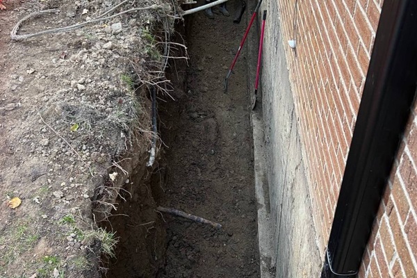 Exterior basement waterproofing and excavation