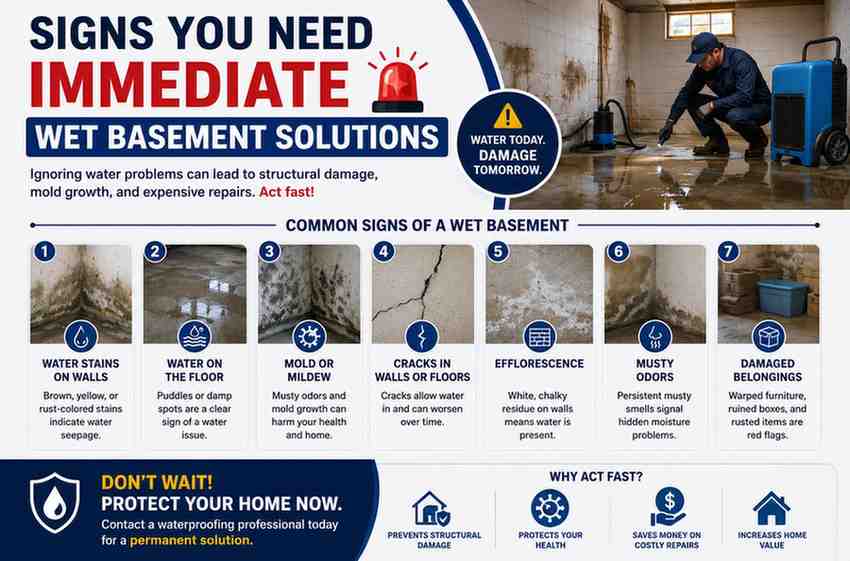 Signs You Need Immediate Wet Basement Solutions