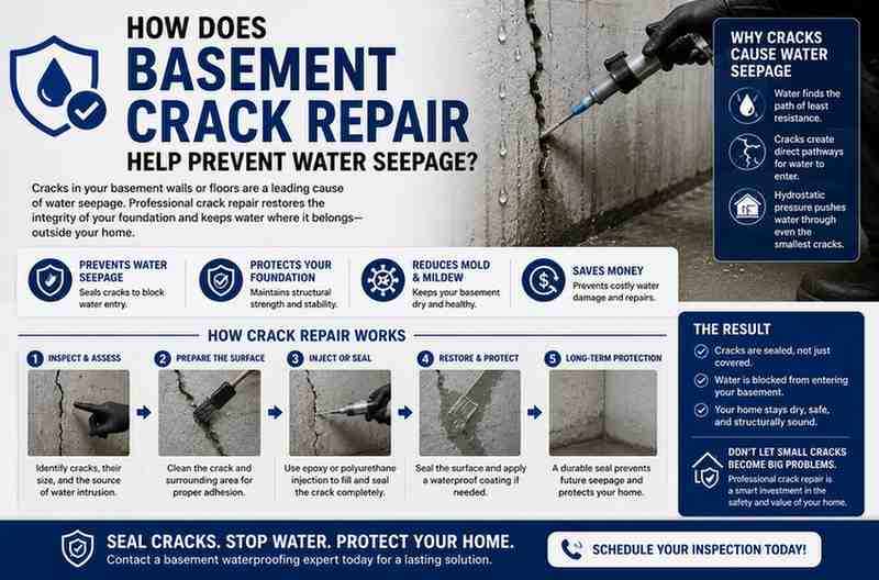 How Does Basement Crack Repair Help Prevent Water Seepage?