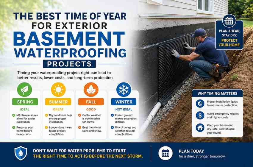 The Best Time of Year for Exterior Basement Waterproofing Projects
